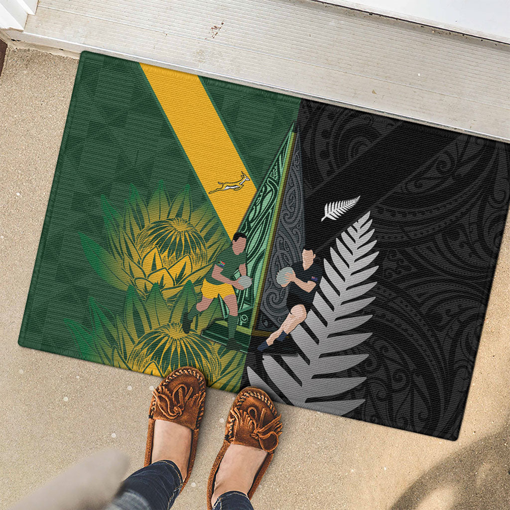 New Zealand and South Africa Rugby Rubber Doormat Ultimate Rivalry All Black Springboks