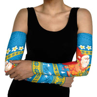 Tuvalu Christmas Arm Sleeves Cute Santa Manuia te Kilisimasi - Polynesian Pride