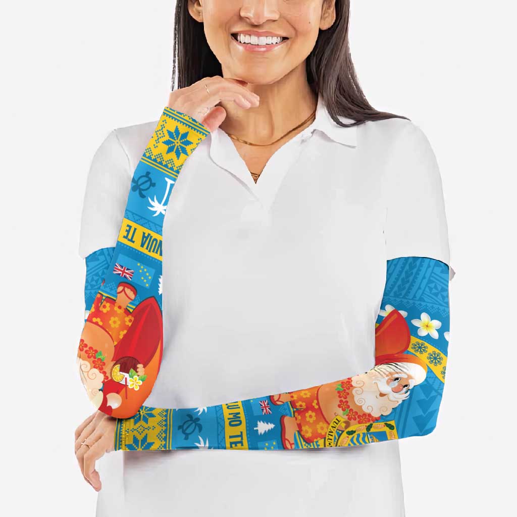 Tuvalu Christmas Arm Sleeves Cute Santa Manuia te Kilisimasi - Polynesian Pride