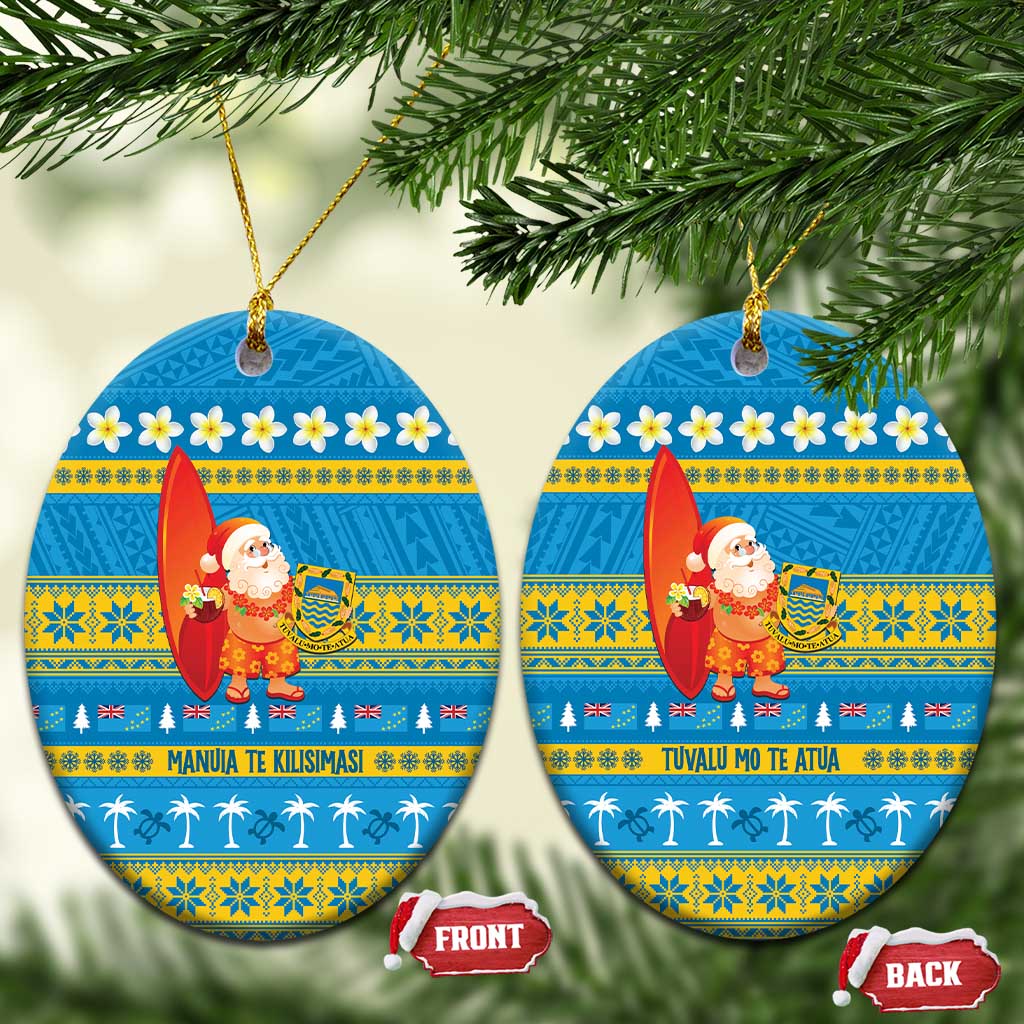 Tuvalu Christmas Ceramic Ornament Cute Santa Manuia te Kilisimasi - Polynesian Pride