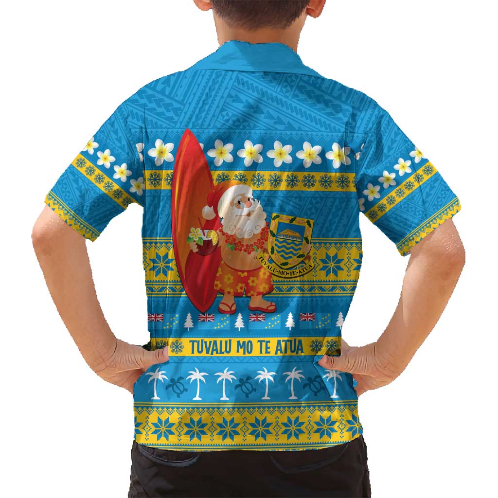 Tuvalu Christmas Family Matching Puletasi and Hawaiian Shirt Cute Santa Manuia te Kilisimasi LT14 - Polynesian Pride