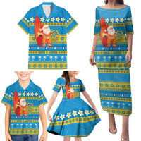 Tuvalu Christmas Family Matching Puletasi and Hawaiian Shirt Cute Santa Manuia te Kilisimasi LT14 - Polynesian Pride