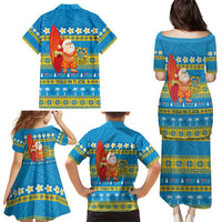 Tuvalu Christmas Family Matching Puletasi and Hawaiian Shirt Cute Santa Manuia te Kilisimasi LT14 - Polynesian Pride