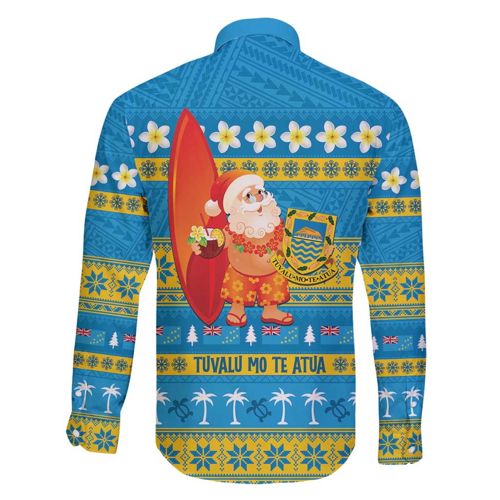 Tuvalu Christmas Family Matching Summer Maxi Dress and Hawaiian Shirt Cute Santa Manuia te Kilisimasi LT14 - Polynesian Pride