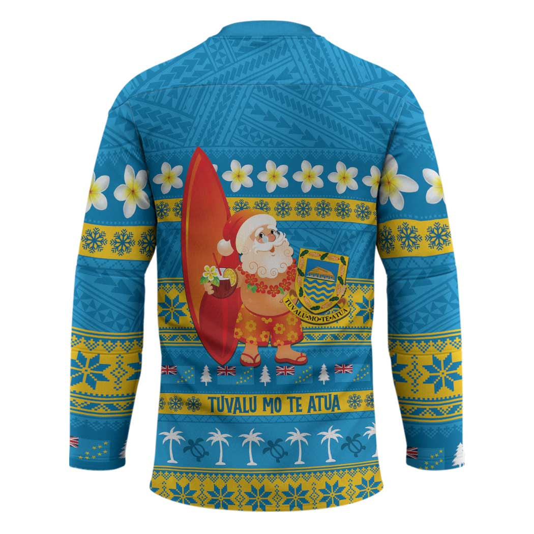 Tuvalu Christmas Hockey Jersey Cute Santa Manuia te Kilisimasi - Polynesian Pride