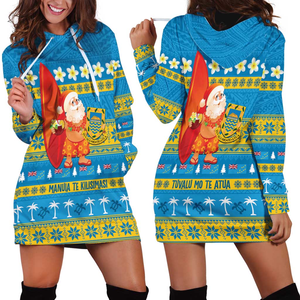 Tuvalu Christmas Hoodie Dress Cute Santa Manuia te Kilisimasi LT14 - Polynesian Pride