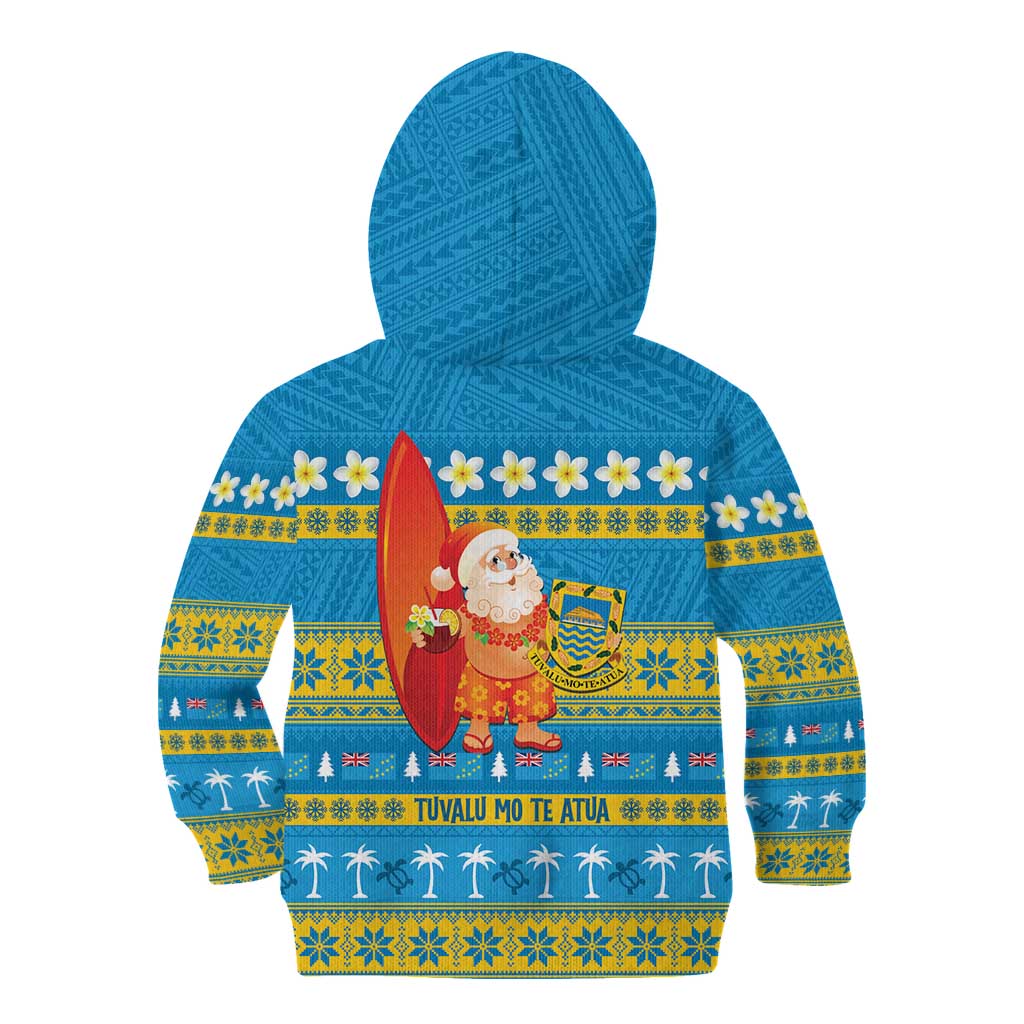 Tuvalu Christmas Kid Hoodie Cute Santa Manuia te Kilisimasi - Polynesian Pride