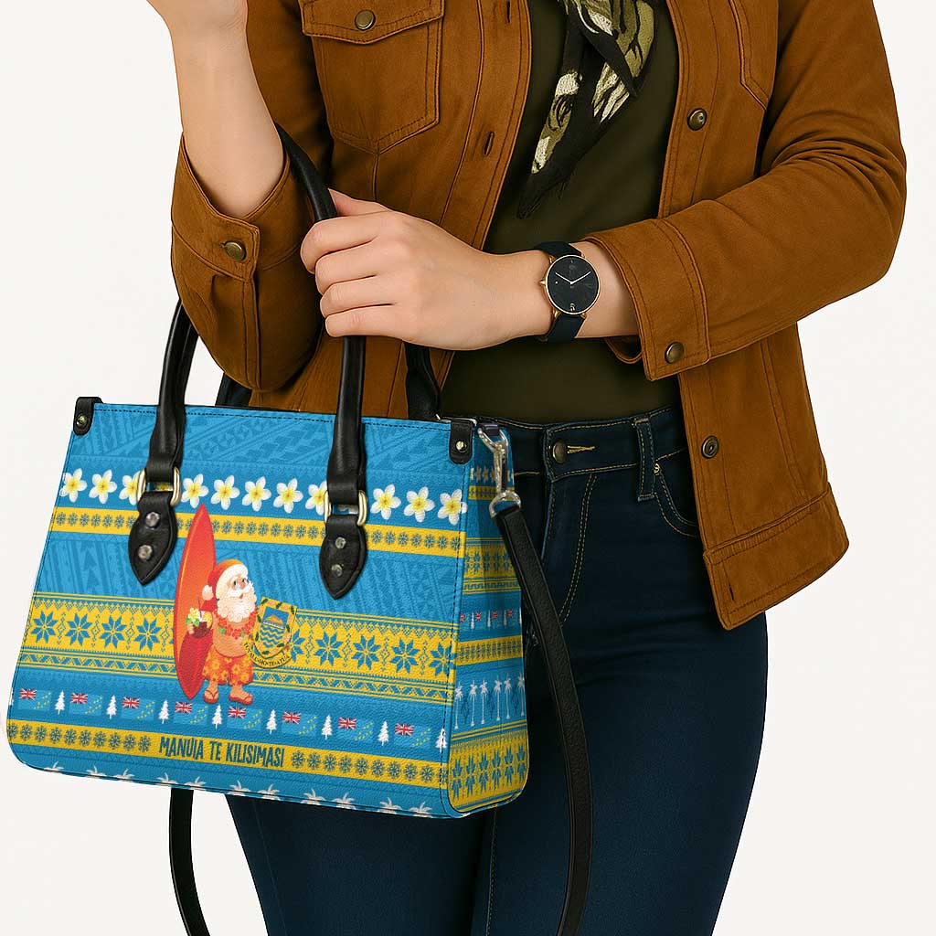 Tuvalu Christmas Leather Bag Cute Santa Manuia te Kilisimasi - Polynesian Pride