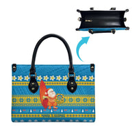 Tuvalu Christmas Leather Bag Cute Santa Manuia te Kilisimasi - Polynesian Pride