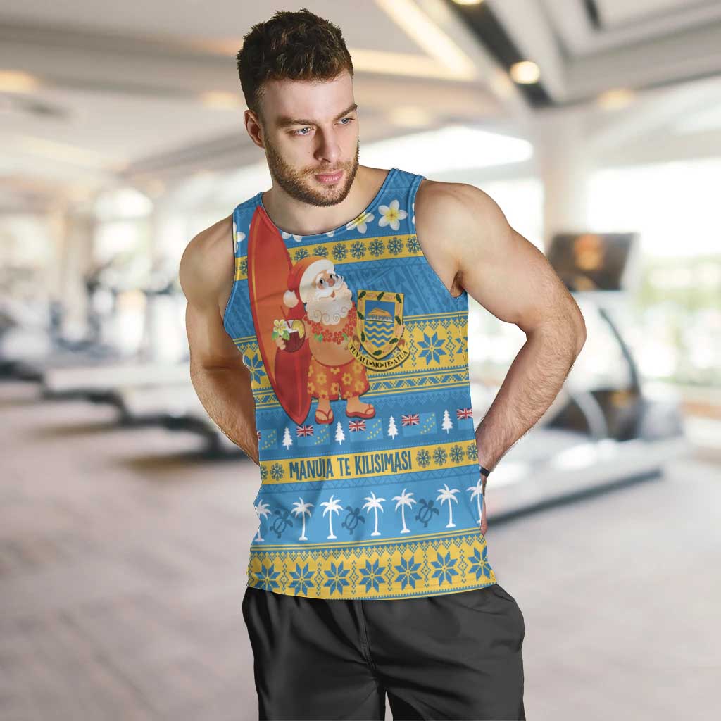 Tuvalu Christmas Men Tank Top Cute Santa Manuia te Kilisimasi - Polynesian Pride