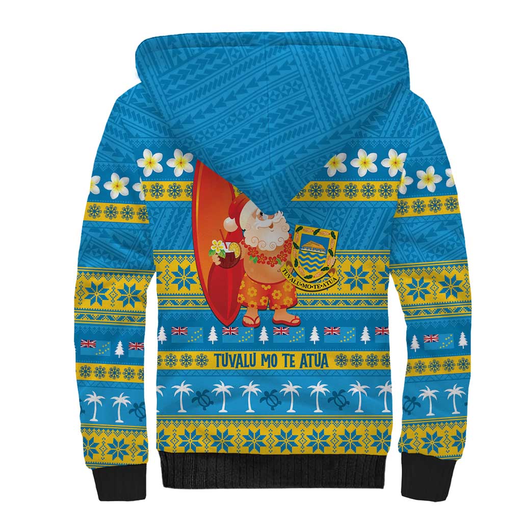 Tuvalu Christmas Sherpa Hoodie Cute Santa Manuia te Kilisimasi - Polynesian Pride