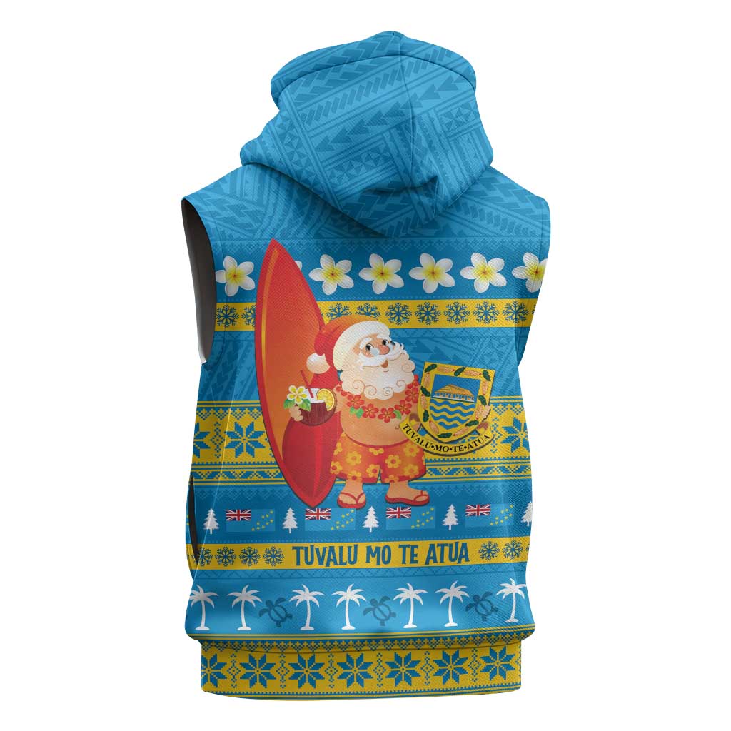 Tuvalu Christmas Sleeveless Hoodie Cute Santa Manuia te Kilisimasi - Polynesian Pride