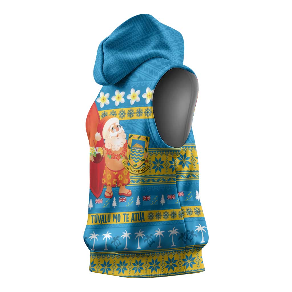 Tuvalu Christmas Sleeveless Hoodie Cute Santa Manuia te Kilisimasi - Polynesian Pride