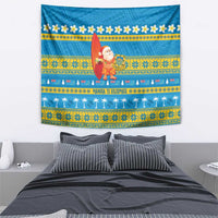 Tuvalu Christmas Tapestry Cute Santa Manuia te Kilisimasi - Polynesian Pride