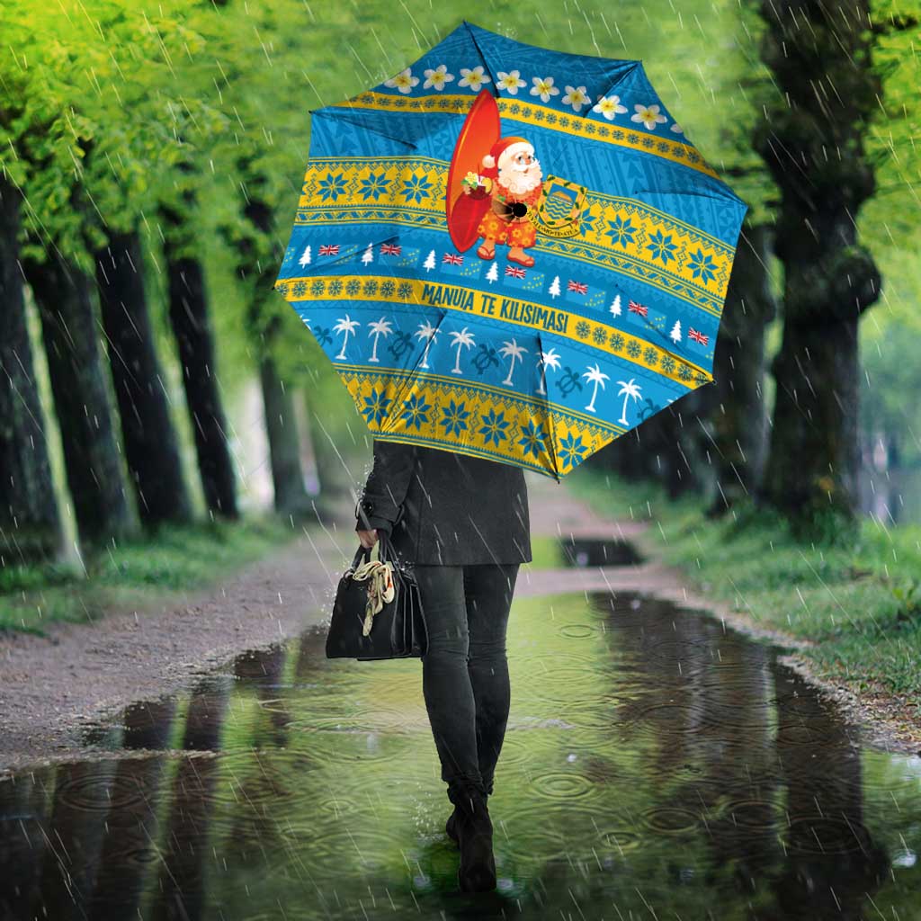 Tuvalu Christmas Umbrella Cute Santa Manuia te Kilisimasi - Polynesian Pride