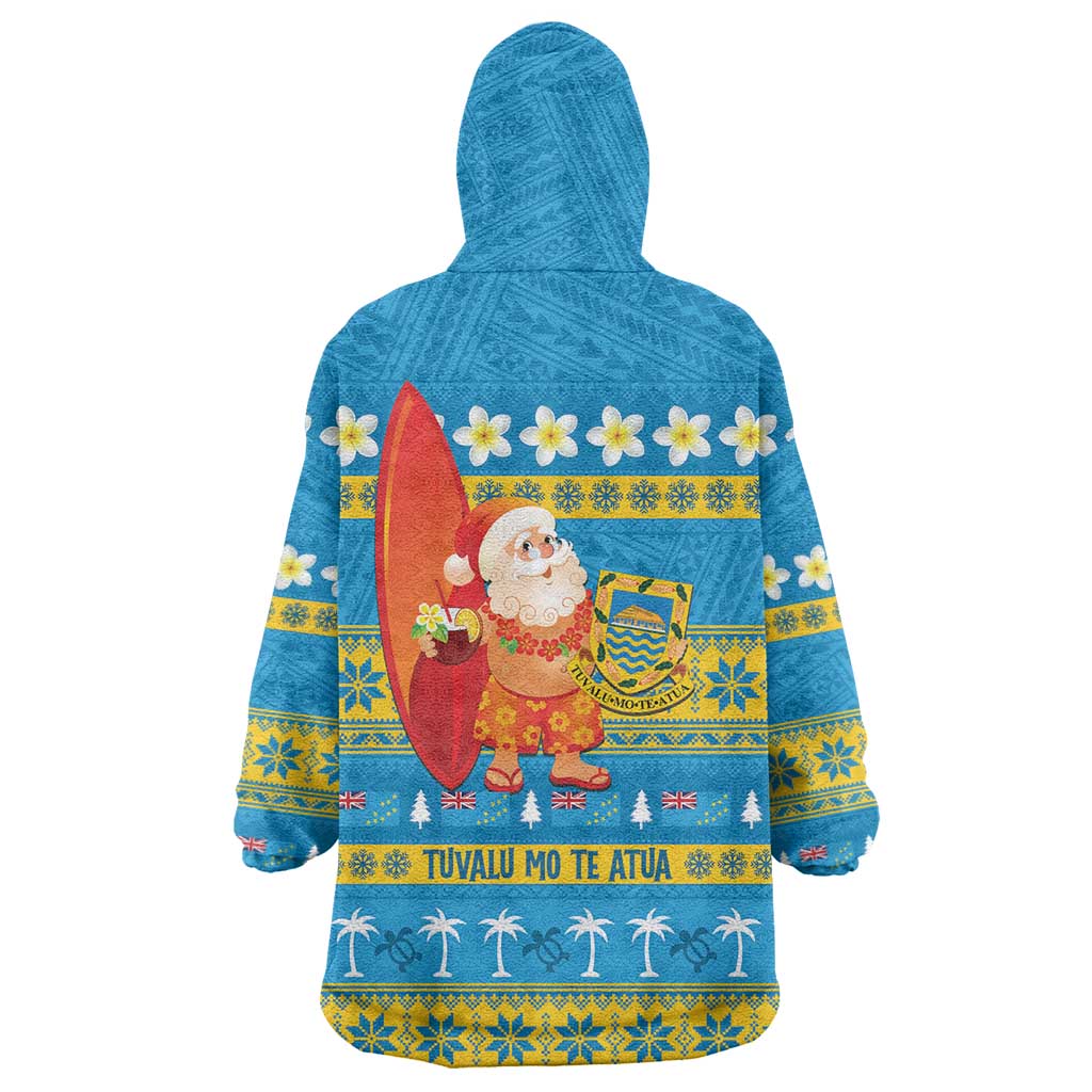 Tuvalu Christmas Wearable Blanket Hoodie Cute Santa Manuia te Kilisimasi LT14 - Polynesian Pride