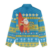 Tuvalu Christmas Women Casual Shirt Cute Santa Manuia te Kilisimasi LT14 - Polynesian Pride