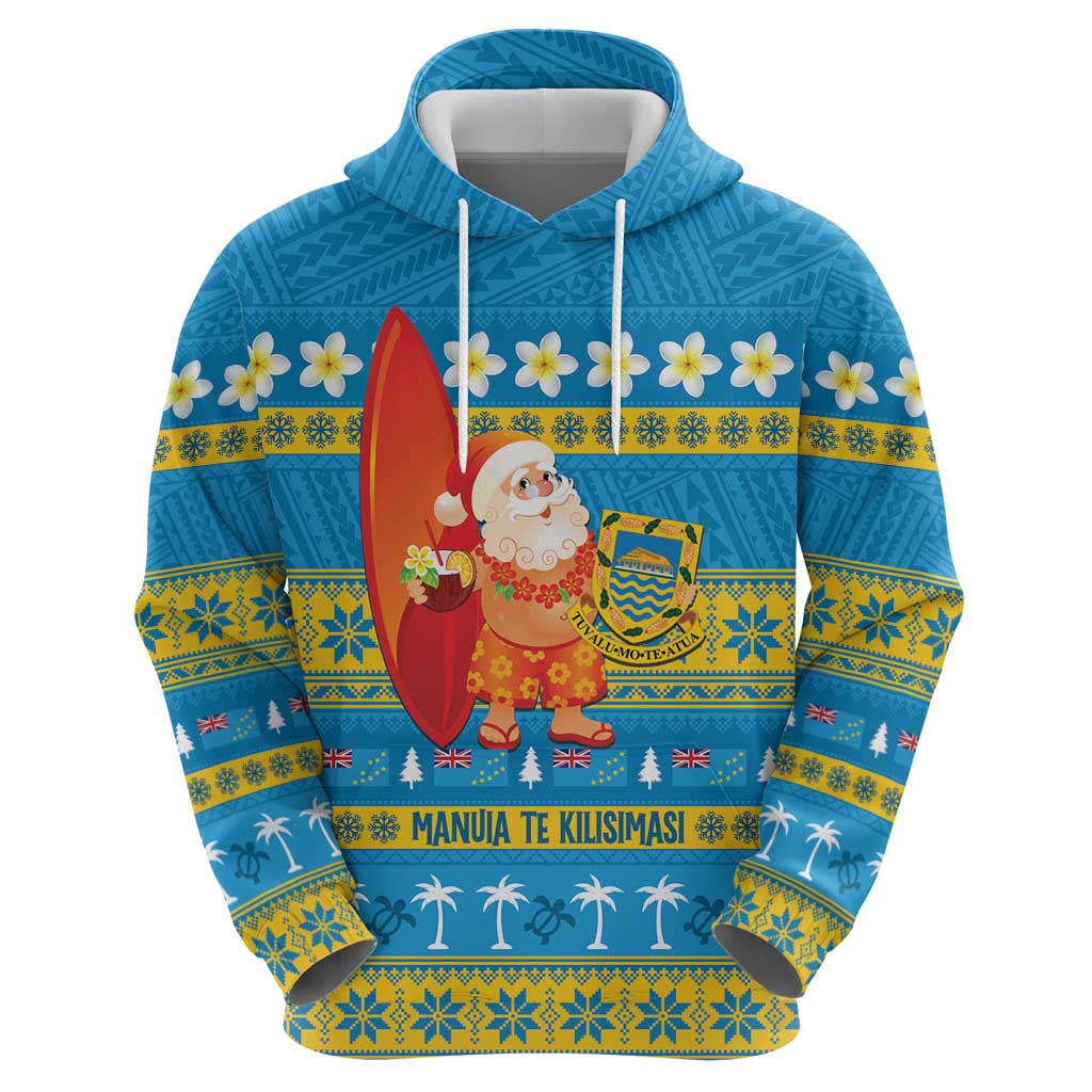 Tuvalu Christmas Zip Hoodie Cute Santa Manuia te Kilisimasi - Polynesian Pride