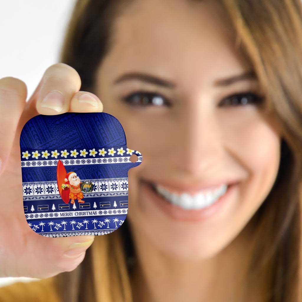 Nauru Christmas AirPods Case Cute Santa Coat Of Arms Merry Xmas - Polynesian Pride