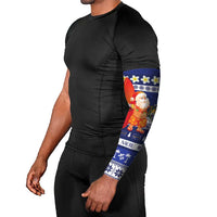 Nauru Christmas Arm Sleeves Cute Santa Coat Of Arms Merry Xmas - Polynesian Pride
