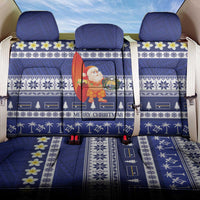 Nauru Christmas Back Car Seat Cover Cute Santa Coat Of Arms Merry Xmas LT14 One Size Navy Blue - Polynesian Pride