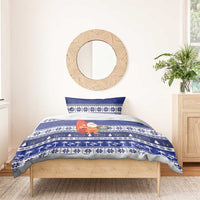 Nauru Christmas Bedding Set Cute Santa Coat Of Arms Merry Xmas - Polynesian Pride