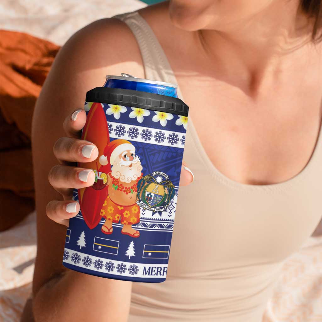 Nauru Christmas 4 in 1 Can Cooler Tumbler Cute Santa Coat Of Arms Merry Xmas LT14 - Polynesian Pride