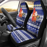Nauru Christmas Car Seat Cover Cute Santa Coat Of Arms Merry Xmas LT14 - Polynesian Pride