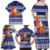 Nauru Christmas Family Matching Off Shoulder Maxi Dress and Hawaiian Shirt Cute Santa Coat Of Arms Merry Xmas LT14 - Polynesian Pride