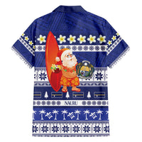 Nauru Christmas Family Matching Puletasi and Hawaiian Shirt Cute Santa Coat Of Arms Merry Xmas LT14 - Polynesian Pride