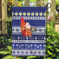 Nauru Christmas Garden Flag Cute Santa Coat Of Arms Merry Xmas LT14 Garden Flag Navy Blue - Polynesian Pride