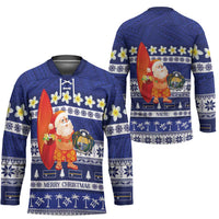 Nauru Christmas Hockey Jersey Cute Santa Coat Of Arms Merry Xmas LT14 - Polynesian Pride