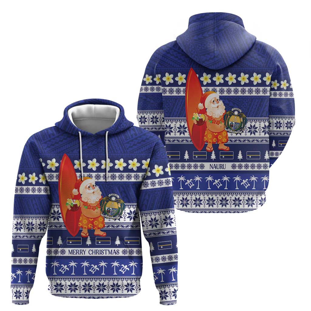 Nauru Christmas Hoodie Cute Santa Coat Of Arms Merry Xmas LT14 - Polynesian Pride