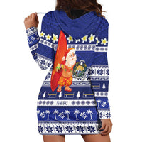 Nauru Christmas Hoodie Dress Cute Santa Coat Of Arms Merry Xmas LT14 - Polynesian Pride