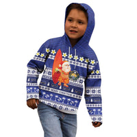 Nauru Christmas Kid Hoodie Cute Santa Coat Of Arms Merry Xmas LT14 - Polynesian Pride