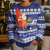 Nauru Christmas Kid Ugly Christmas Sweater Cute Santa Coat Of Arms Merry Xmas LT14 - Polynesian Pride