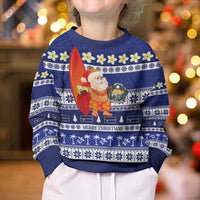 Nauru Christmas Kid Ugly Christmas Sweater Cute Santa Coat Of Arms Merry Xmas LT14 - Polynesian Pride