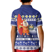 Nauru Christmas Kid Polo Shirt Cute Santa Coat Of Arms Merry Xmas LT14 - Polynesian Pride