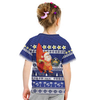 Nauru Christmas Kid T Shirt Cute Santa Coat Of Arms Merry Xmas LT14 - Polynesian Pride
