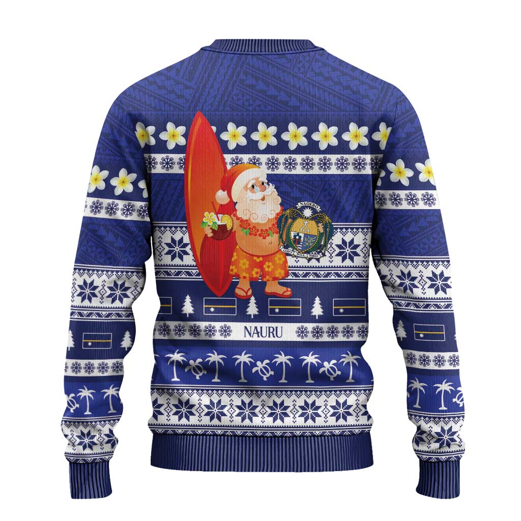 Nauru Christmas Ugly Christmas Sweater Cute Santa Coat Of Arms Merry Xmas LT14 - Polynesian Pride