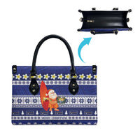 Nauru Christmas Leather Bag Cute Santa Coat Of Arms Merry Xmas - Polynesian Pride