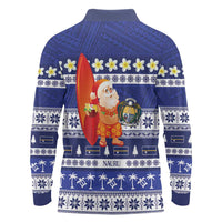 Nauru Christmas Long Sleeve Polo Shirt Cute Santa Coat Of Arms Merry Xmas LT14 - Polynesian Pride