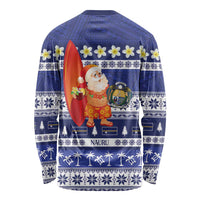 Nauru Christmas Long Sleeve Shirt Cute Santa Coat Of Arms Merry Xmas LT14 - Polynesian Pride