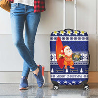 Nauru Christmas Luggage Cover Cute Santa Coat Of Arms Merry Xmas LT14 - Polynesian Pride