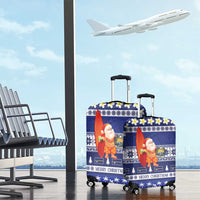 Nauru Christmas Luggage Cover Cute Santa Coat Of Arms Merry Xmas LT14 - Polynesian Pride