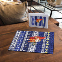 Nauru Christmas Puzzle Cute Santa Coat Of Arms Merry Xmas - Polynesian Pride