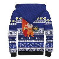 Nauru Christmas Sherpa Hoodie Cute Santa Coat Of Arms Merry Xmas LT14 - Polynesian Pride
