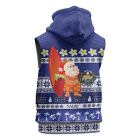 Nauru Christmas Sleeveless Hoodie Cute Santa Coat Of Arms Merry Xmas LT14 - Polynesian Pride