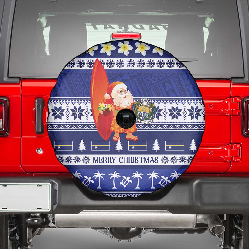 Nauru Christmas Spare Tire Cover Cute Santa Coat Of Arms Merry Xmas LT14 - Polynesian Pride