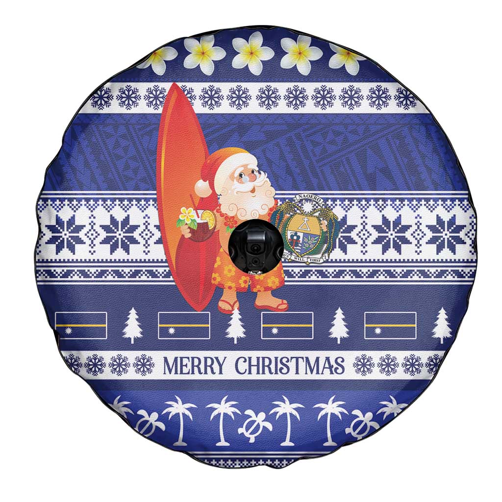 Nauru Christmas Spare Tire Cover Cute Santa Coat Of Arms Merry Xmas LT14 - Polynesian Pride